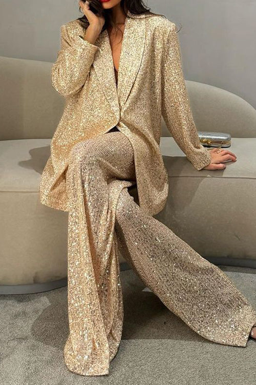 CONJUNTO CHAQUETA Y PANTALÓN DE LENTEJUELAS