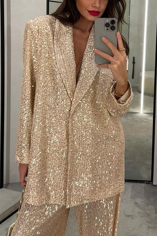 CONJUNTO CHAQUETA Y PANTALÓN DE LENTEJUELAS