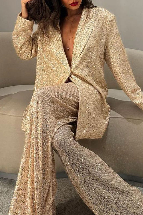 CONJUNTO CHAQUETA Y PANTALÓN DE LENTEJUELAS