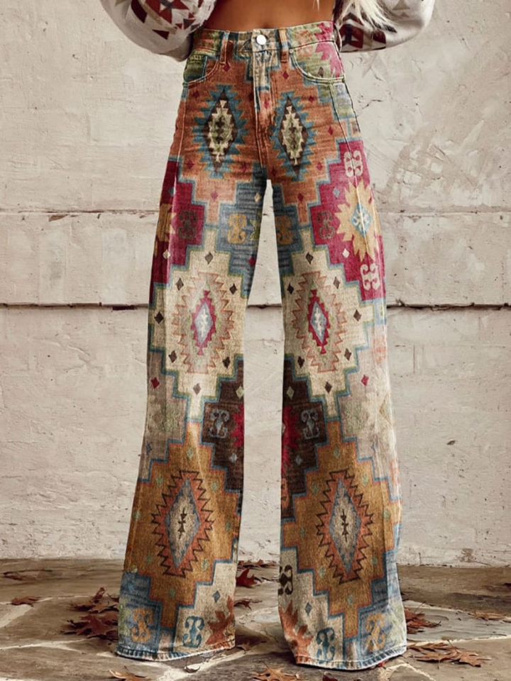 Erica | Pantalones bohemios de perna ancha