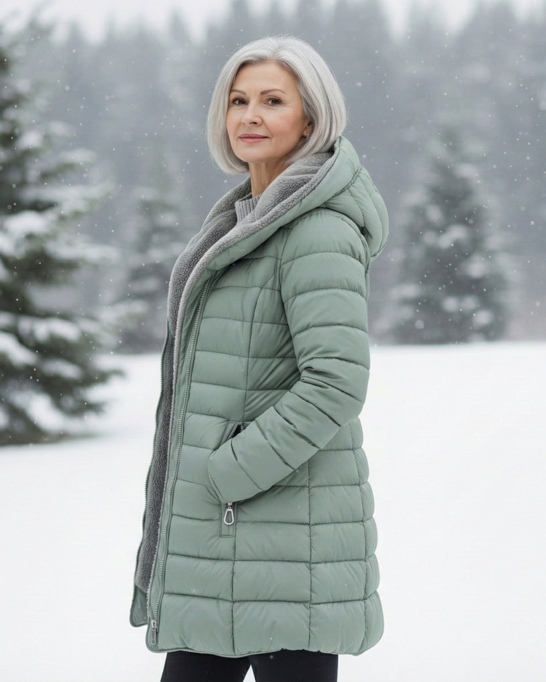 Clair | Abrigo puffer forrado en forro polar