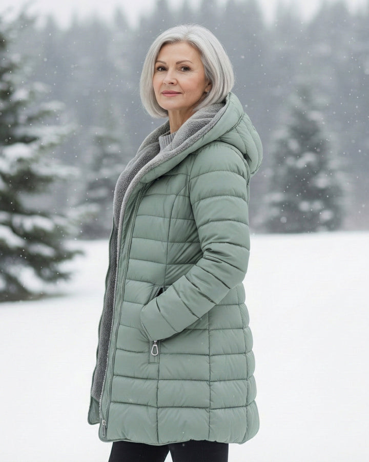 Clair | Abrigo puffer forrado en forro polar