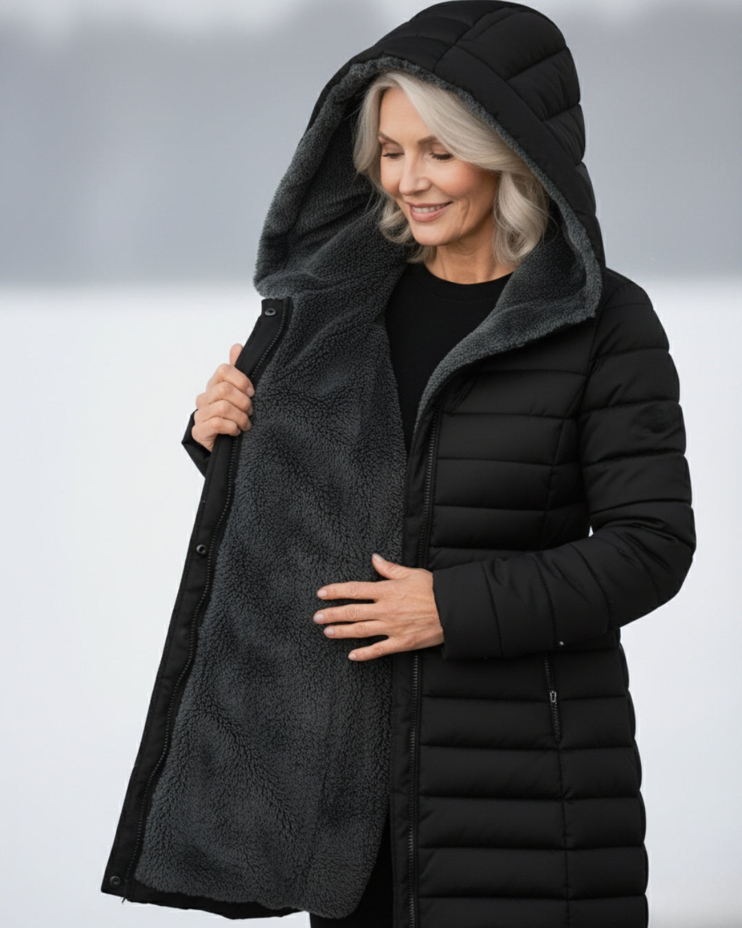 Clair | Abrigo puffer forrado en forro polar