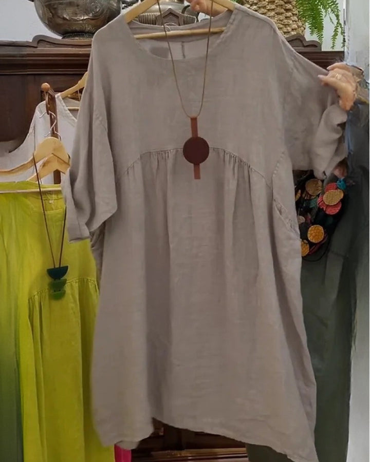 MANDIRA | Vestido de algodón y lino