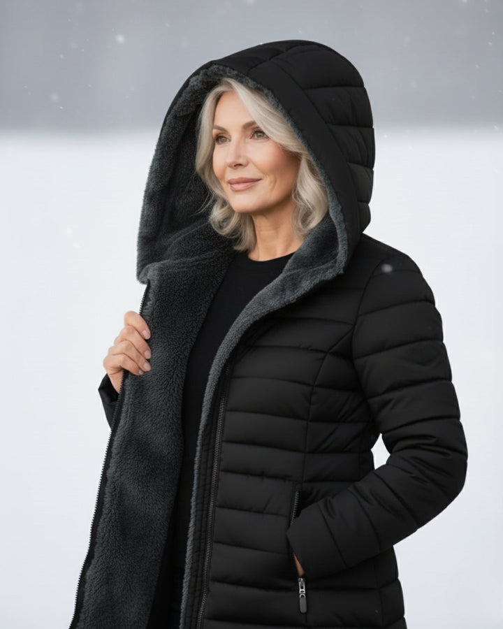 Clair | Abrigo puffer forrado en forro polar