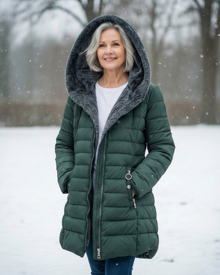 Clair | Abrigo puffer forrado en forro polar