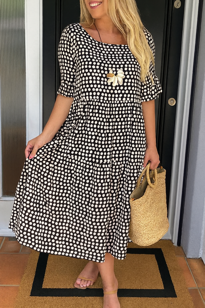 IRIS | Elegante vestido midi de manga corta