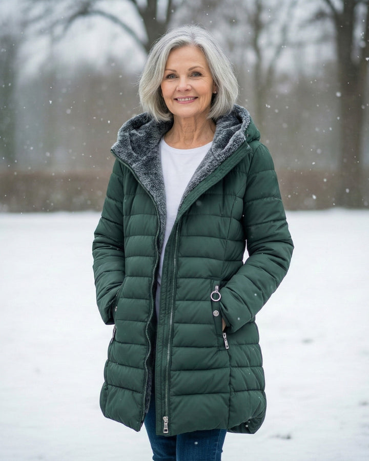 Clair | Abrigo puffer forrado en forro polar