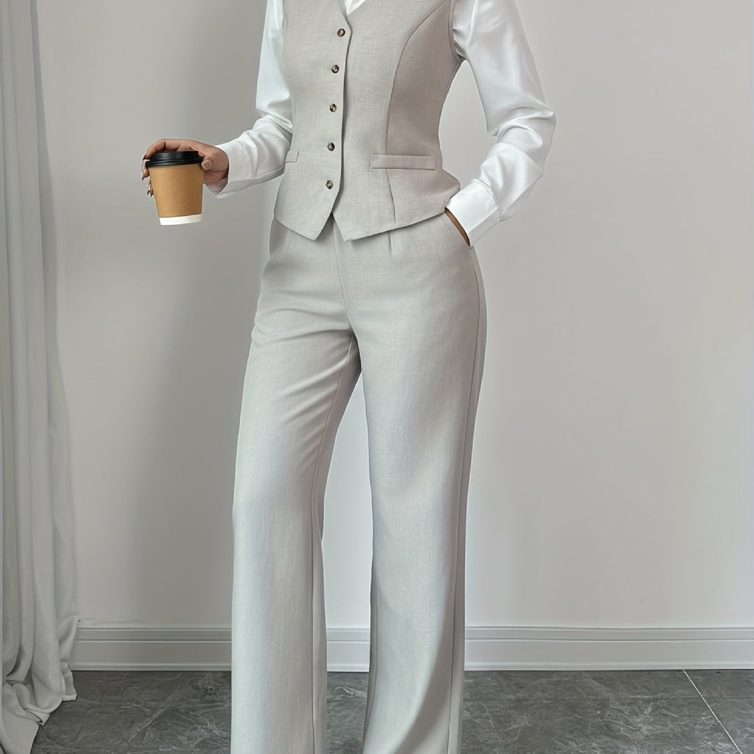 Conjunto Sofía | Elegante chaleco y pantalón ancho