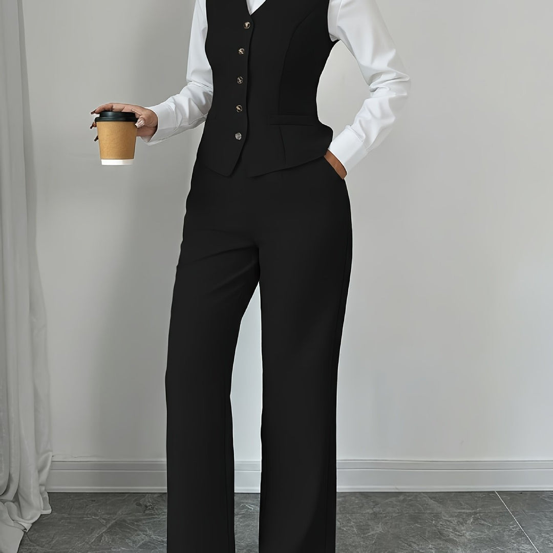 Conjunto Sofía | Elegante chaleco y pantalón ancho