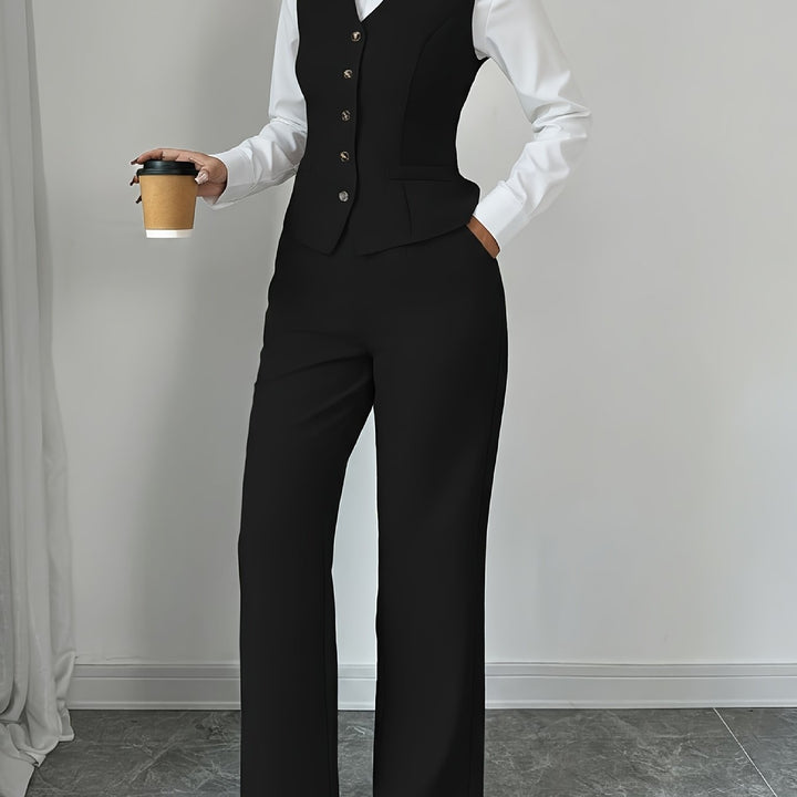 Conjunto Sofía | Elegante chaleco y pantalón ancho