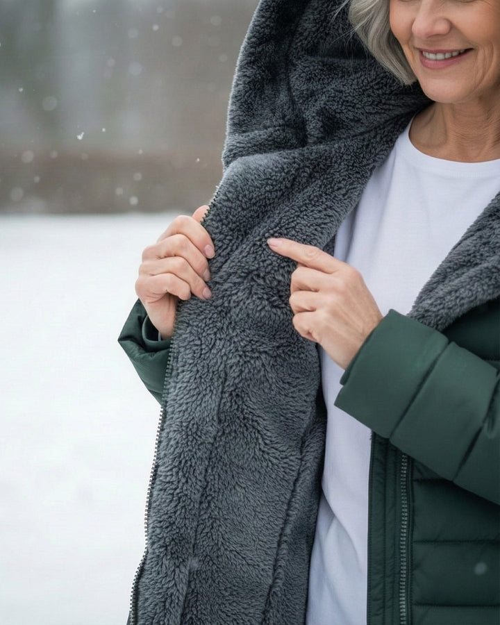 Clair | Abrigo puffer forrado en forro polar