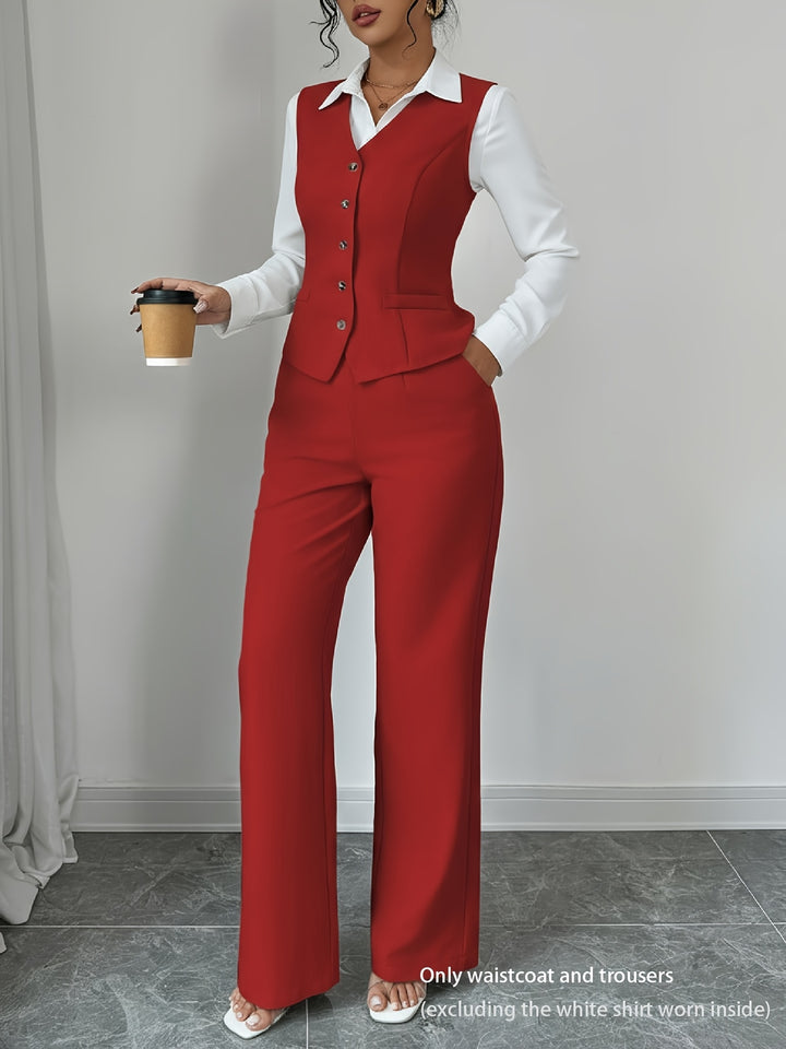 Conjunto Sofía | Elegante chaleco y pantalón ancho