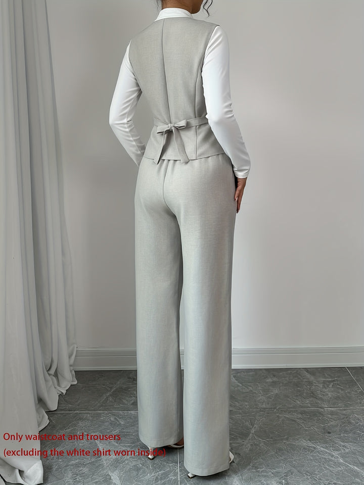 Conjunto Sofía | Elegante chaleco y pantalón ancho