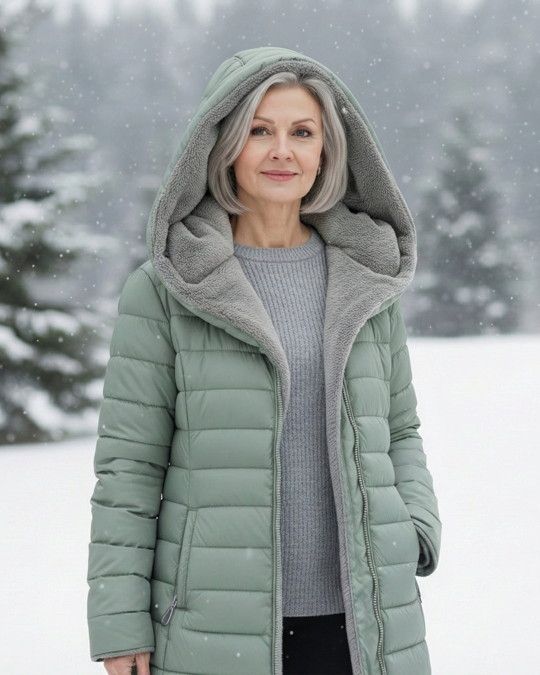 Clair | Abrigo puffer forrado en forro polar