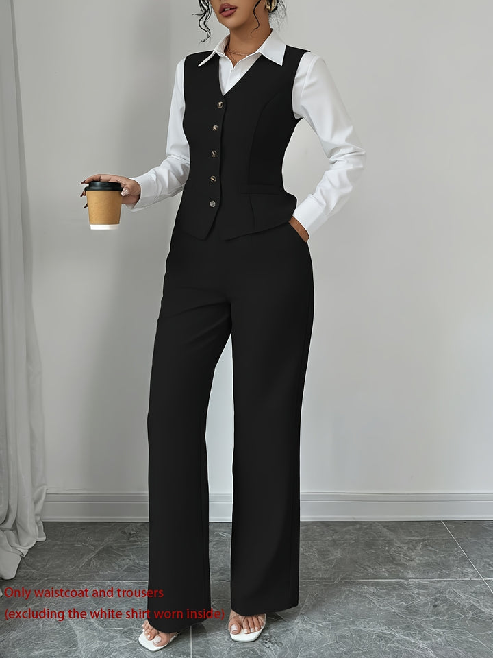 Conjunto Sofía | Elegante chaleco y pantalón ancho
