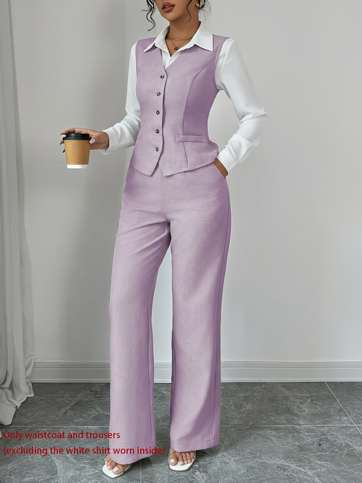 Conjunto Sofía | Elegante chaleco y pantalón ancho