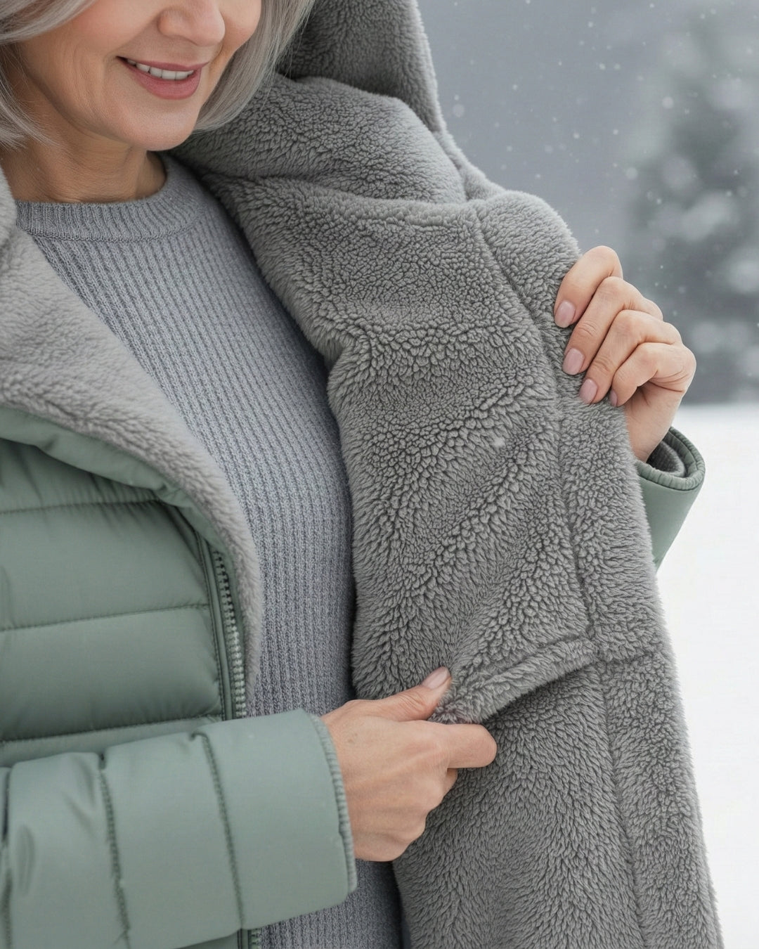 Clair | Abrigo puffer forrado en forro polar