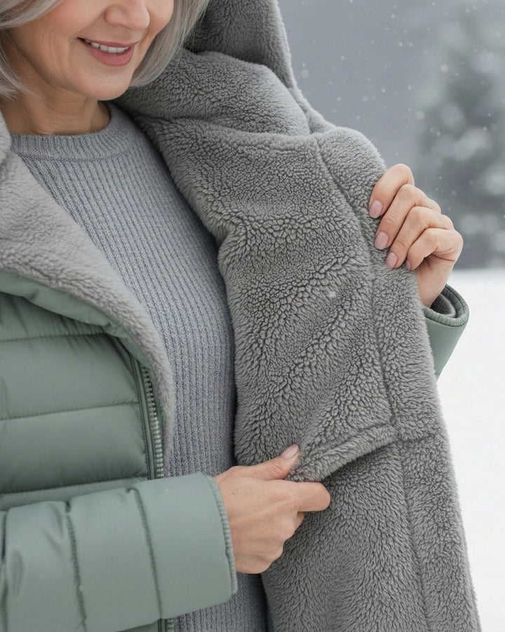 Clair | Abrigo puffer forrado en forro polar