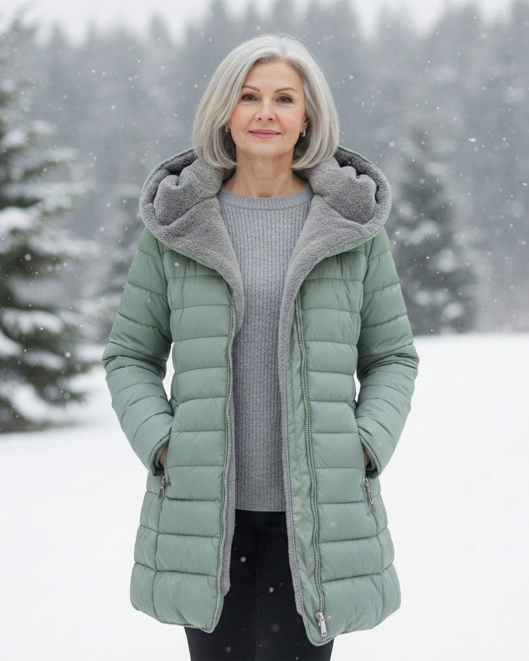 Clair | Abrigo puffer forrado en forro polar