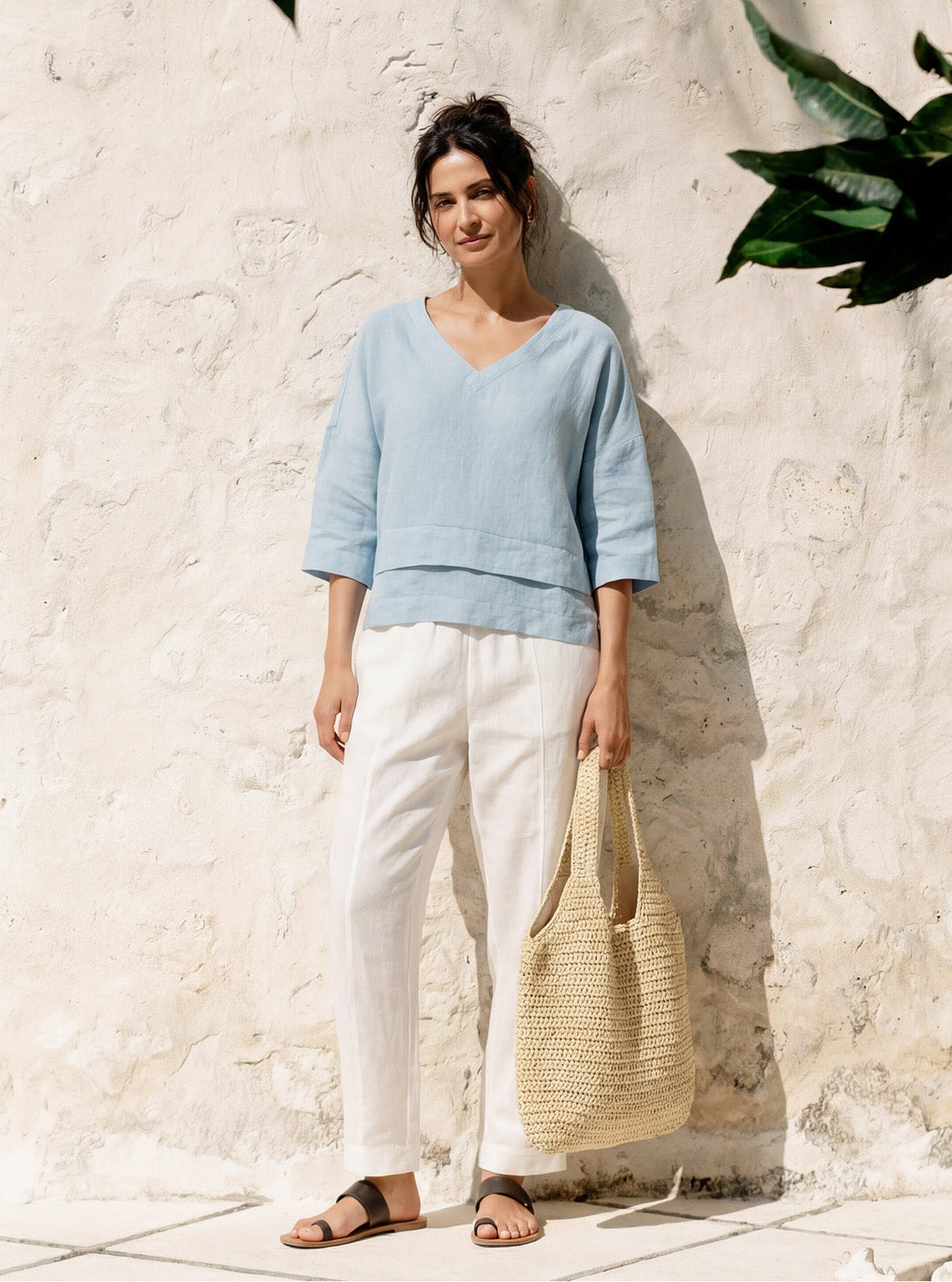 CAMISA DE LINO BAJO ASIMÉTRICO