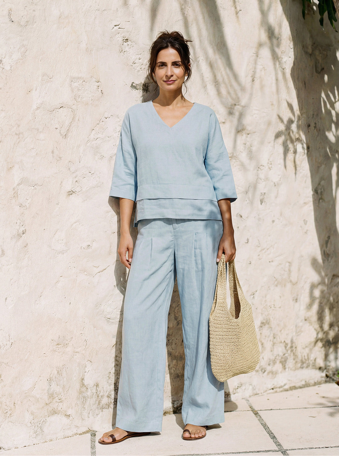 CAMISA DE LINO BAJO ASIMÉTRICO