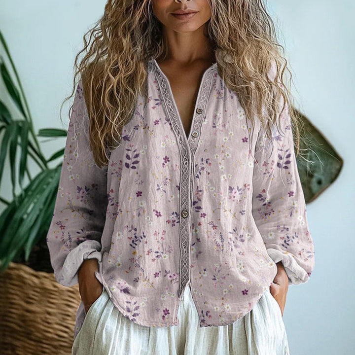 Sophia| Blusa de hojas vintage