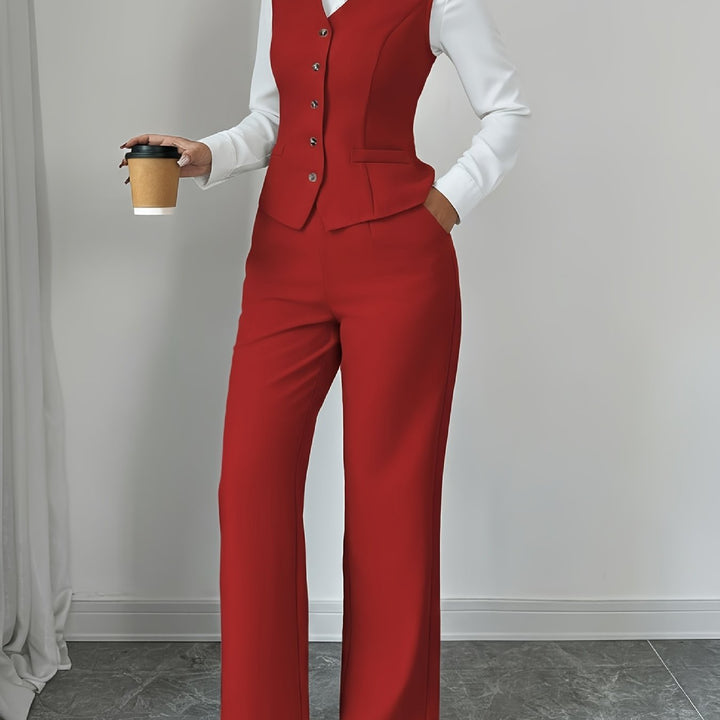 Conjunto Sofía | Elegante chaleco y pantalón ancho