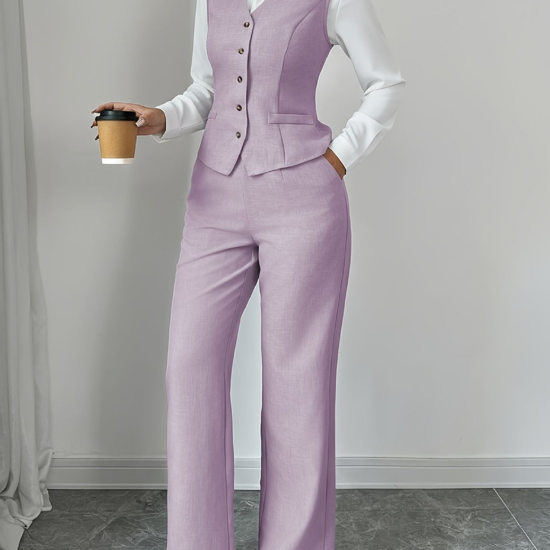 Conjunto Sofía | Elegante chaleco y pantalón ancho