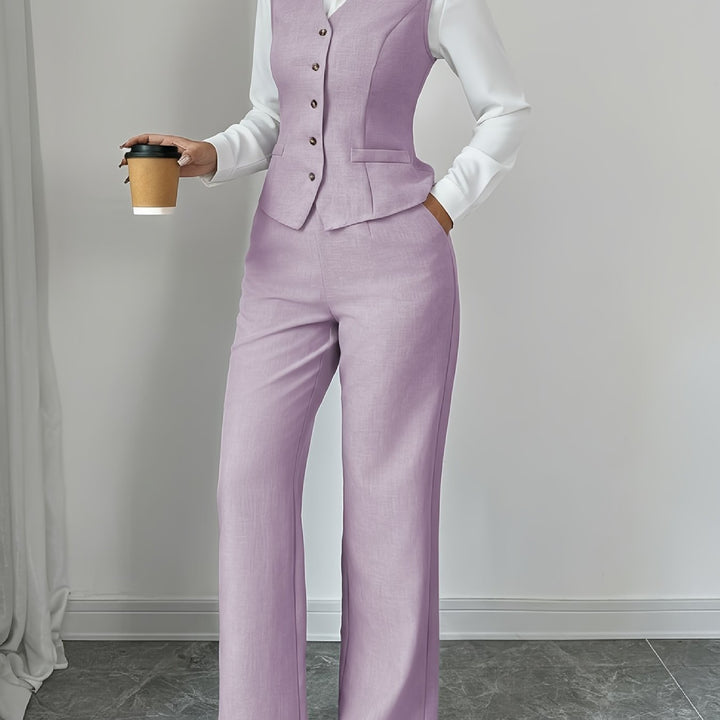 Conjunto Sofía | Elegante chaleco y pantalón ancho