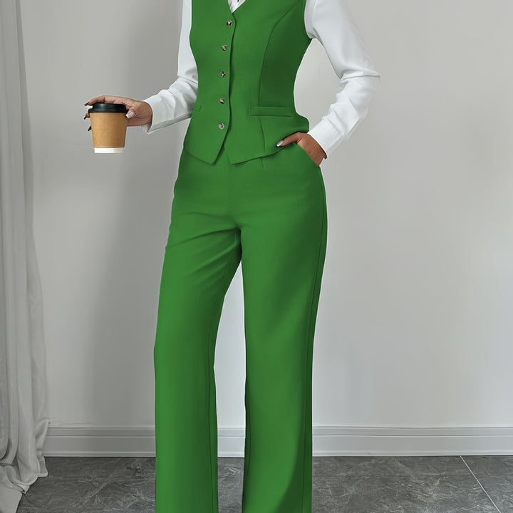 Conjunto Sofía | Elegante chaleco y pantalón ancho