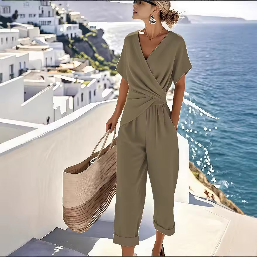 CONJUNTO MANGA CORTA CRUZADO CORTE IRREGULAR