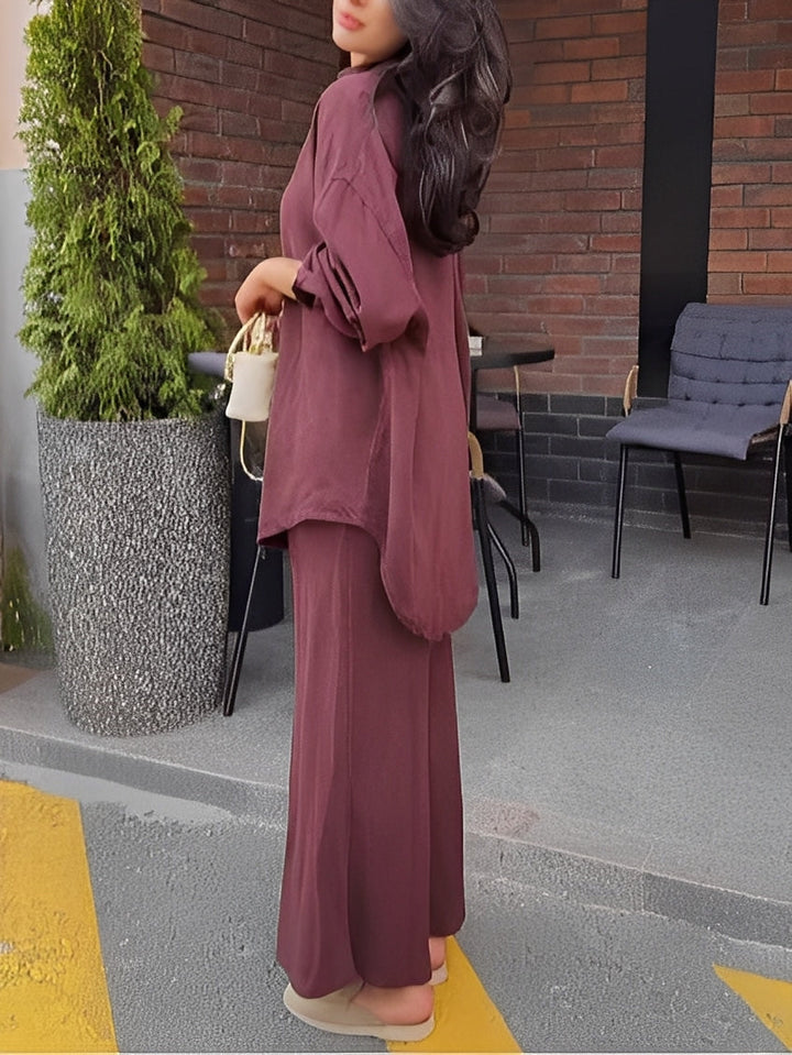 CONJUNTO CAMISA Y FALDA CON CORDÓN