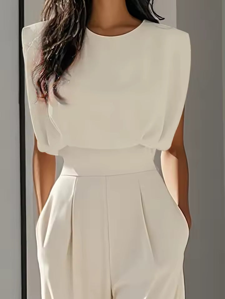 MONO SIN MANGAS CUELLO REDONDO CINTURÓN