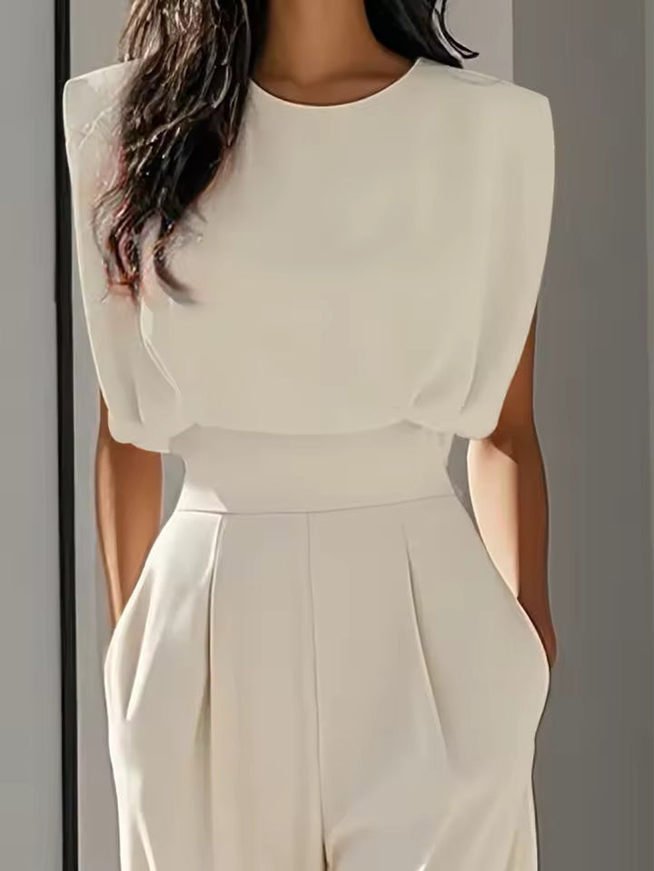 MONO SIN MANGAS CUELLO REDONDO CINTURÓN